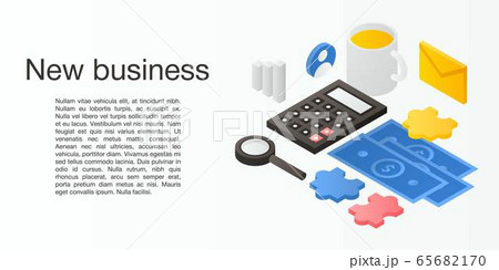 New business concept banner, isometric style 65682170
