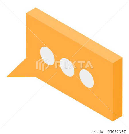Yellow chat icon, isometric style 65682387