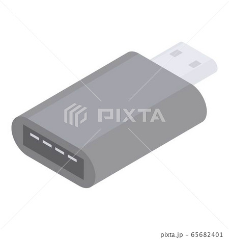 Usb type c adapter icon, isometric style Usb type c adapter icon, isometric style 65682401