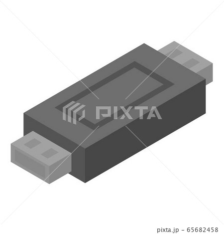 Usb socket adapter icon, isometric style 65682458