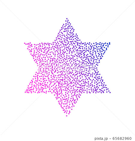Colored logo star of David in the form of dots and Colored logo star of David in the form of dots and 65682960