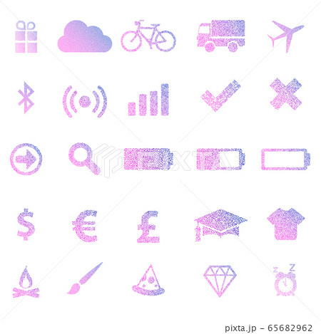 Colored icons set in the form of dots blue-red Colored icons set in the form of dots blue-red 65682962