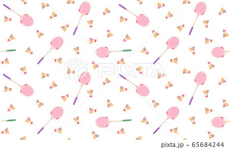 Badminton seamless pattern in retro style.Tennis game texture. Sport Graphic modern Vector cover. Flat concept decorative abstract geometric. Yellow racket and shuttlecock on white background Badminton seamless pattern in retro style.Tennis game texture. Sport Graphic modern Vector cover. Flat concept decorative abstract geometric. Yellow racket and shuttlecock on white background 65684244