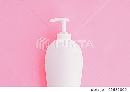 Bottle of antibacterial liquid soap and hand sanitizer on pink background, hygiene product and healthcare 65685006