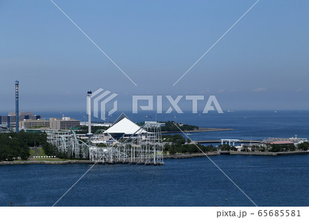 横浜市金沢区野島公園 展望台から 八景島シーパラダイスの写真素材