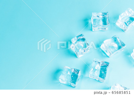 Ice cubes on blue background, Cubes of ice on a Ice cubes on blue background, Cubes of ice on a 65685851
