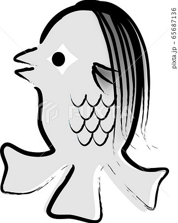 アマビエ（筆書き風） 65687136