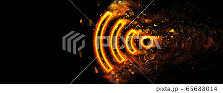 抽象的な炎のWi-Fiマーク 抽象的な炎のWi-Fiマーク 65688014