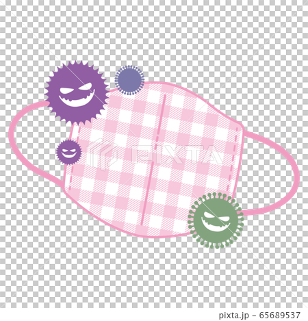 不衛生な布マスクのイラスト 65689537