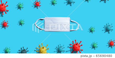 Covid-19 theme with a face mask Covid-19 theme with a face mask 65690480