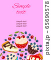 Cartoon style dessert menu design. 65690578