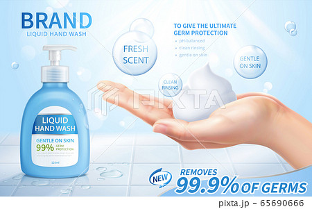 Liquid hand wash ad template Liquid hand wash ad template 65690666