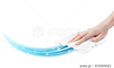 Female hand using wet wipes 65690683