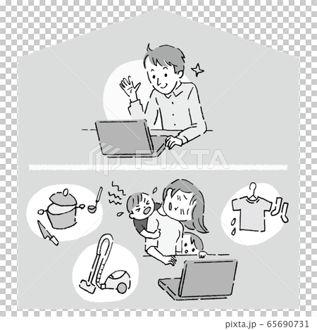 遠程工作共同邪惡的單色 遠程工作共同邪惡的單色 65690731