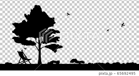 Background of trees, birds and chairs 65692495