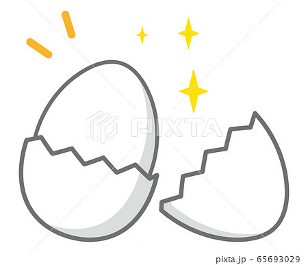 茹で卵と殻のイラスト素材
