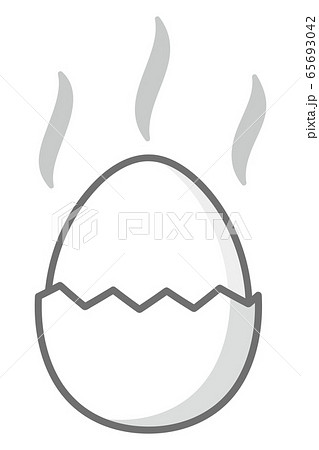 茹で卵と殻のイラスト素材