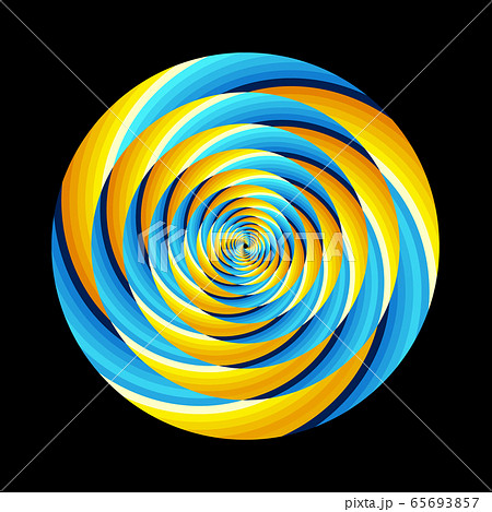 rotating hypnotic circles with blue and yellow 65693857