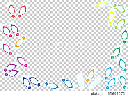 ビーサン　ビーチサンダル　夏　カラフル　シンプル 65693973