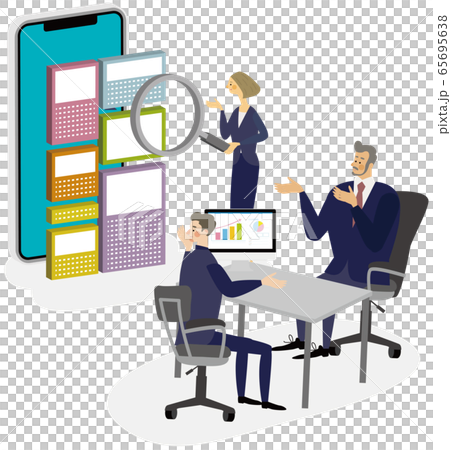 ウェブミーティング　ビジネスシーン ベクター イラスト 65695638