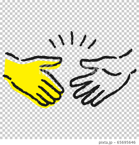 手と手。握手する手のひらのイラスト。 65695646