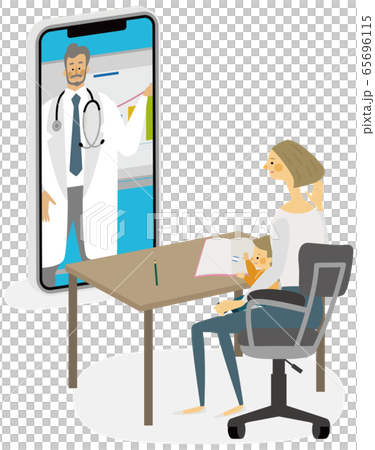 在線醫療健康檢查研討會插畫矢量 在線醫療健康檢查研討會插畫矢量 65696115