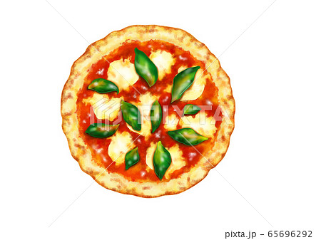 ピザ マルゲリータのイラスト素材