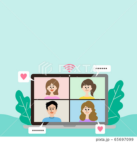 オンラインミーティングをする人のイメージバナー 65697099