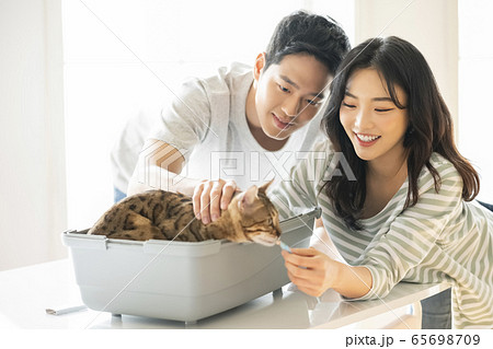 カップル 夫婦 ペット 65698709