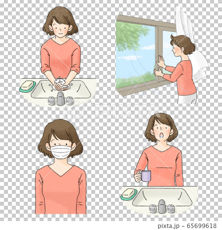 Infection prevention gargle, hand washing, ventilation, mask set (female) Infection prevention gargle, hand washing, ventilation, mask set (female) 65699618