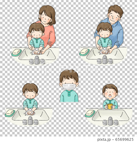 防感染漱口水，洗手，通風，面罩組（父母/兒童/嬰兒/男孩） 65699625