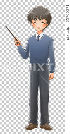 Illustration 2 of a smiling student with an indicator stick Illustration 2 of a smiling student with an indicator stick 65700371