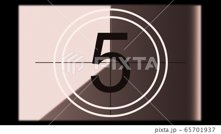 3D rendering of a monochrome old and grained universal countdown leader from 10 to 0 3D rendering of a monochrome old and grained universal countdown leader from 10 to 0 65701937