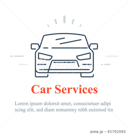 Car icon, auto services concept, vector linear illustration 65702093