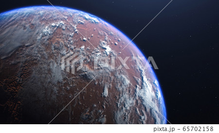 3D rendering of the process of terraforming Mars as a result of humanity colonization of the red planet 3D rendering of the process of terraforming Mars as a result of humanity colonization of the red planet 65702158