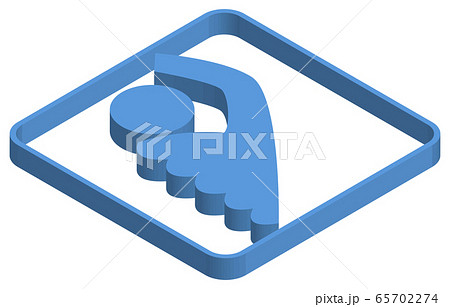 泳ぐ人の青いアイソメトリックイラスト 65702274