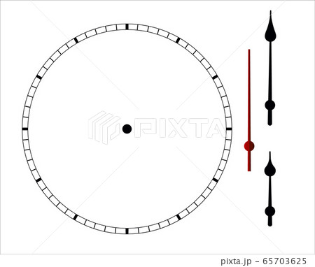 Blank clock face with hour, minute and second hands isolated on white background. Just set your own time 65703625