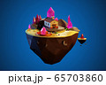 house on island. 3D garfika. Night imaginary rock 65703860