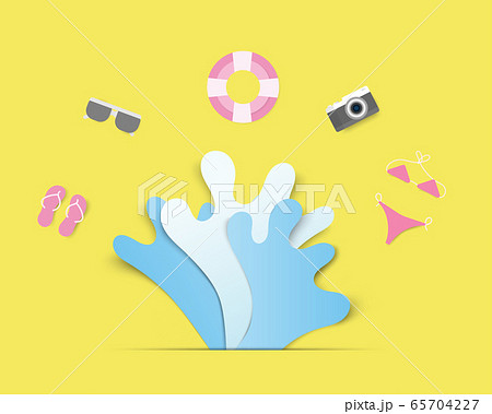 Colorful hello summer concept with splash water Colorful hello summer concept with splash water 65704227