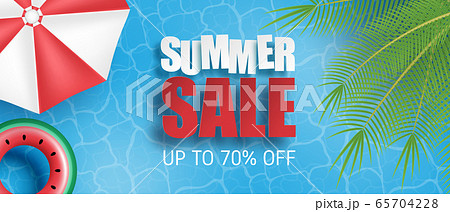 Summer sale banner or poster. Swimming pool with Summer sale banner or poster. Swimming pool with 65704228