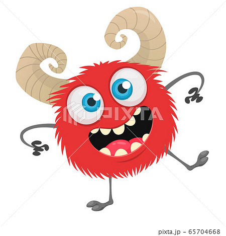 Dancing Cartoon Monster On Tiny Legs Vector Stockのイラスト素材