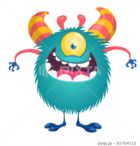 One eye alien cartoon character vector 65704715