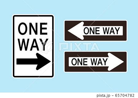 アメリカ One Way標識のイラスト素材