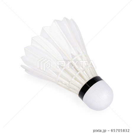 White shuttlecock or badminton ball isolated on white background 65705832