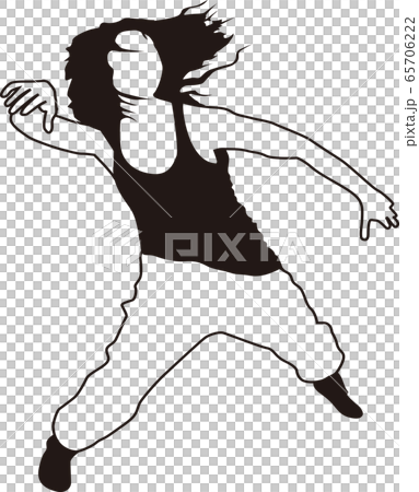 Summer Girl Dance Silhouette Vector Stock Illustration