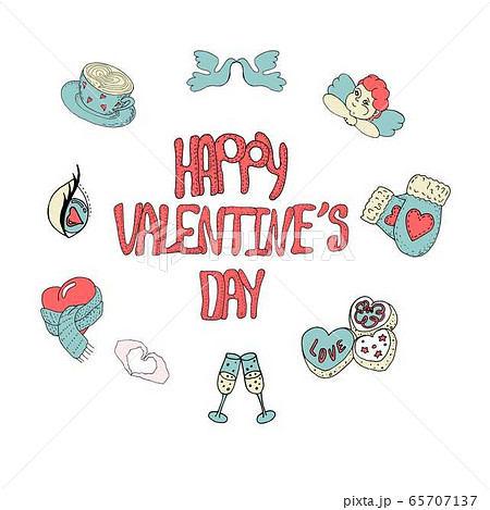 Cute Vector Valentine day card or banner 65707137