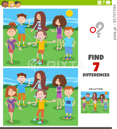 differences educational game with cartoon children 65707594