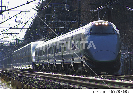 山形新幹線つばさ 東北新幹線maxやまびこの写真素材