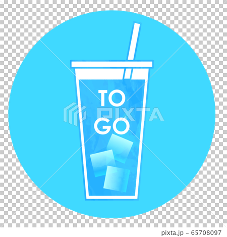 テイクアウトのドリンクのイラスト-アイコン-TO GO-ブルー.eps 65708097