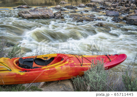whitewater kayak and river rapid whitewater kayak and river rapid 65711445